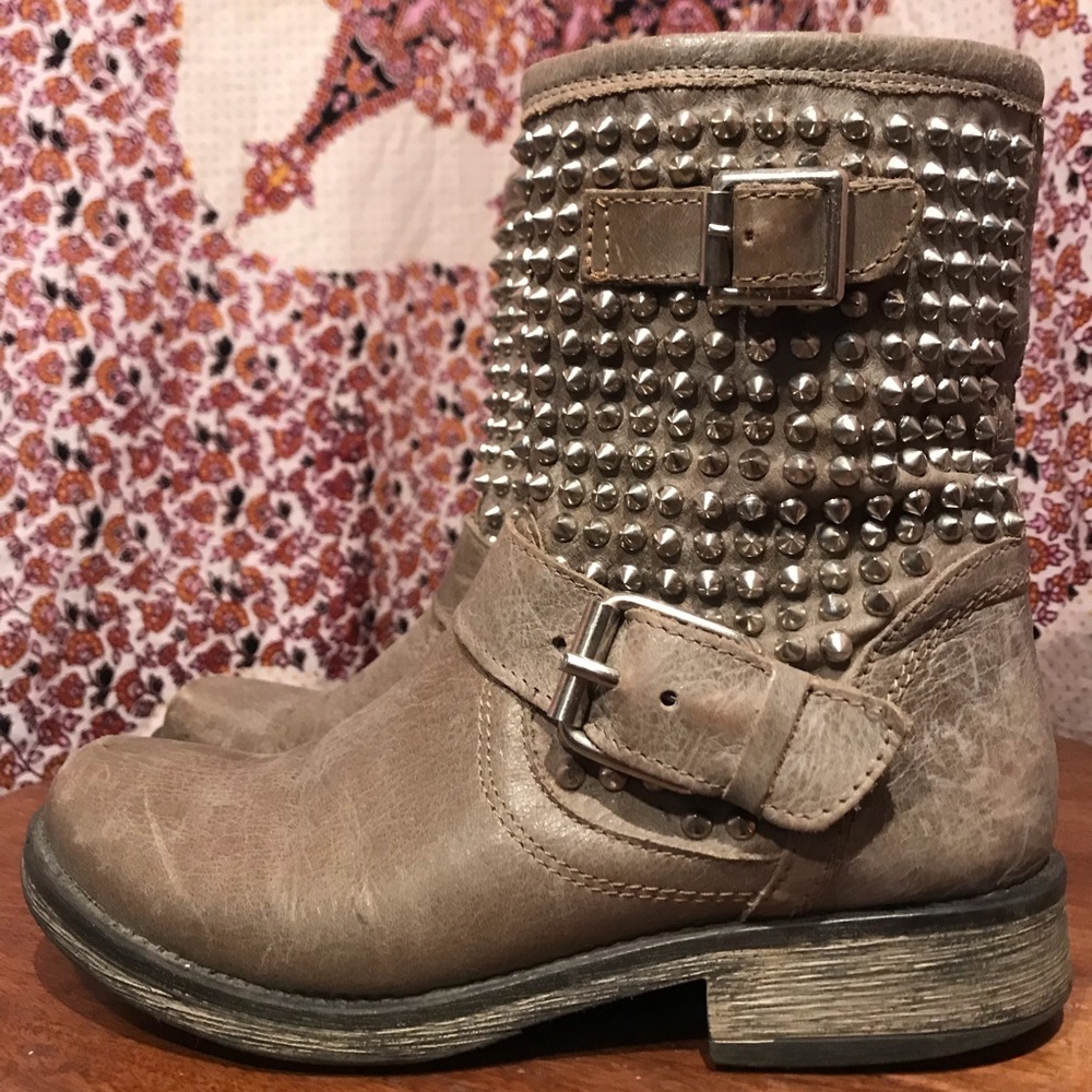Steven Madden leather studded boots